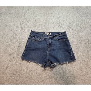 LEVIS 512 Shorts Jeans Women's 4 Blue Perfectly Slim Staright Leg Fray Hem